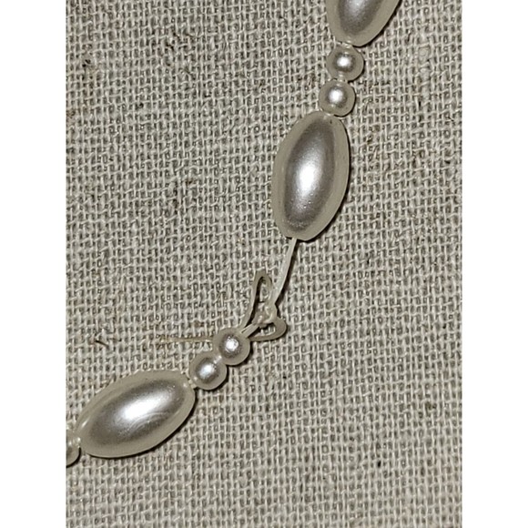 Lot 2 Vintage White Gold Flower Tassel Seed Bead Necklaces Retro Wedding Lei - Picture 7 of 13